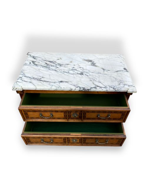 18TH CENTURY TWO DRAWER MARBLE TOP COMMODE - ADDITIONAL PHOTO 9