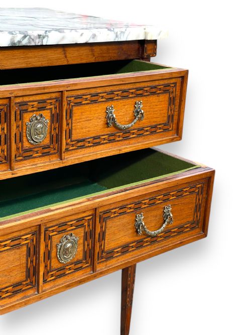 18TH CENTURY TWO DRAWER MARBLE TOP COMMODE - ADDITIONAL PHOTO 10