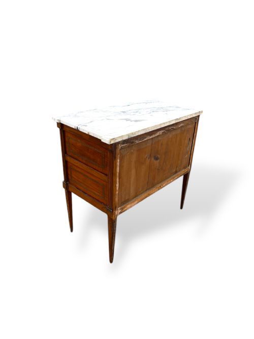 18TH CENTURY TWO DRAWER MARBLE TOP COMMODE - ADDITIONAL PHOTO 11