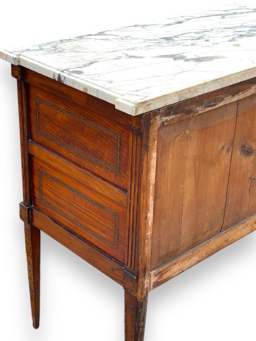 18TH CENTURY TWO DRAWER MARBLE TOP COMMODE - ADDITIONAL PHOTO 12