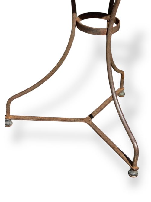FRENCH METAL GARDEN TABLE WITH MOSAIC MARBLE TOP - ADDITIONAL PHOTO 4
