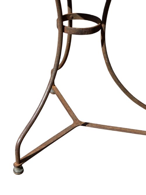 FRENCH METAL GARDEN TABLE WITH MOSAIC MARBLE TOP - ADDITIONAL PHOTO 8