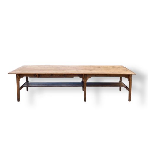 19TH CENTURY ENGLISH PINE DINING TABLE - ADDITIONAL PHOTO 4