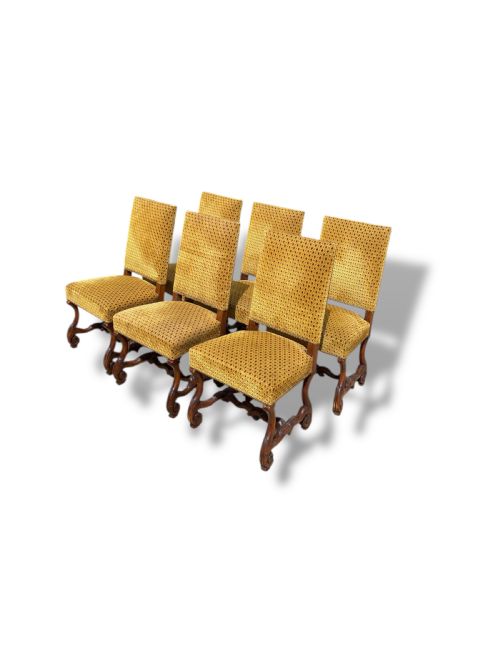 SET OF 6 FRENCH WALNUT DINING CHAIRS - ADDITIONAL PHOTO 4