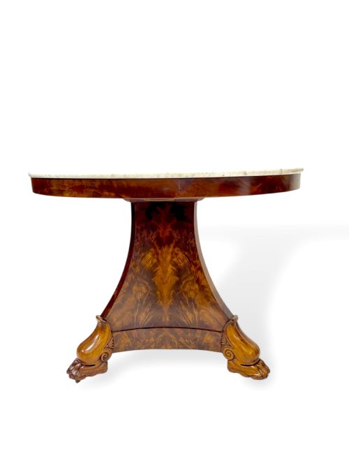 19TH CENTURY FRENCH MAHOGANY TRIFORM BASE GUERIDON - ADDITIONAL PHOTO 1