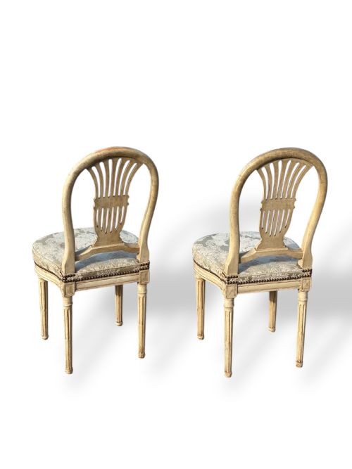 PAIR OF FRENCH PAINTED SIDE CHAIRS - ADDITIONAL PHOTO 1
