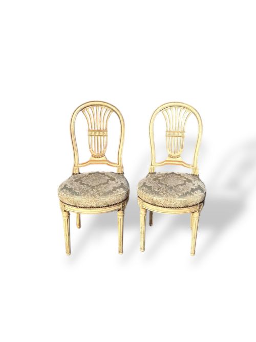 PAIR OF FRENCH PAINTED SIDE CHAIRS - ADDITIONAL PHOTO 2