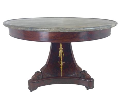 EARLY 19TH CENTURY EMPIRE GUERIDON FEATURING RAMS HEADS - ADDITIONAL PHOTO 1