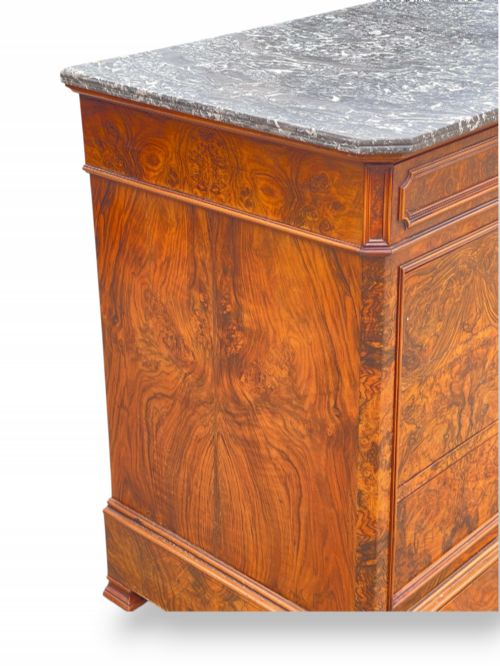 19TH CENTURY FRENCH LOUIS PHILIPPE WALNUT COMMODE - ADDITIONAL PHOTO 6