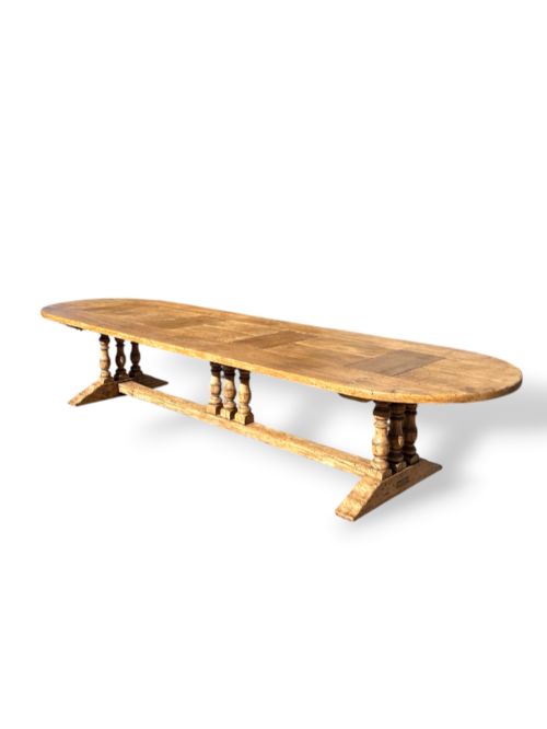 20th Century French Four Metre Refectory Table in Oak