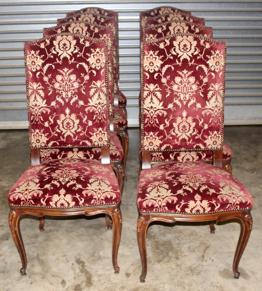 set of 8 french cab leg chairs 