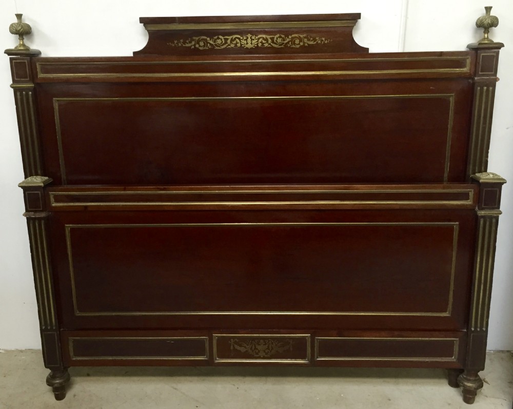 king size mahogany and brass bed 