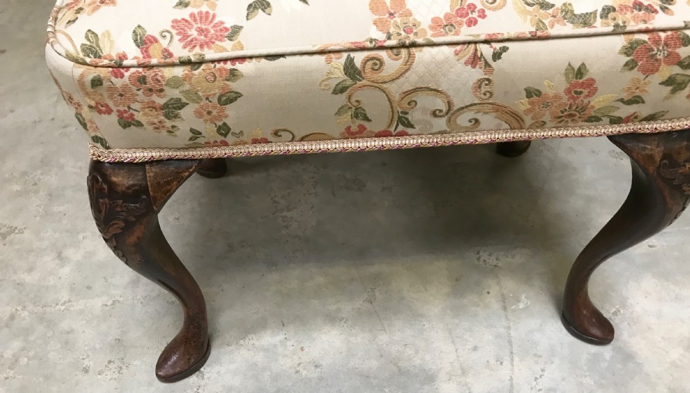 Wing back armchair and near matching stool View VII