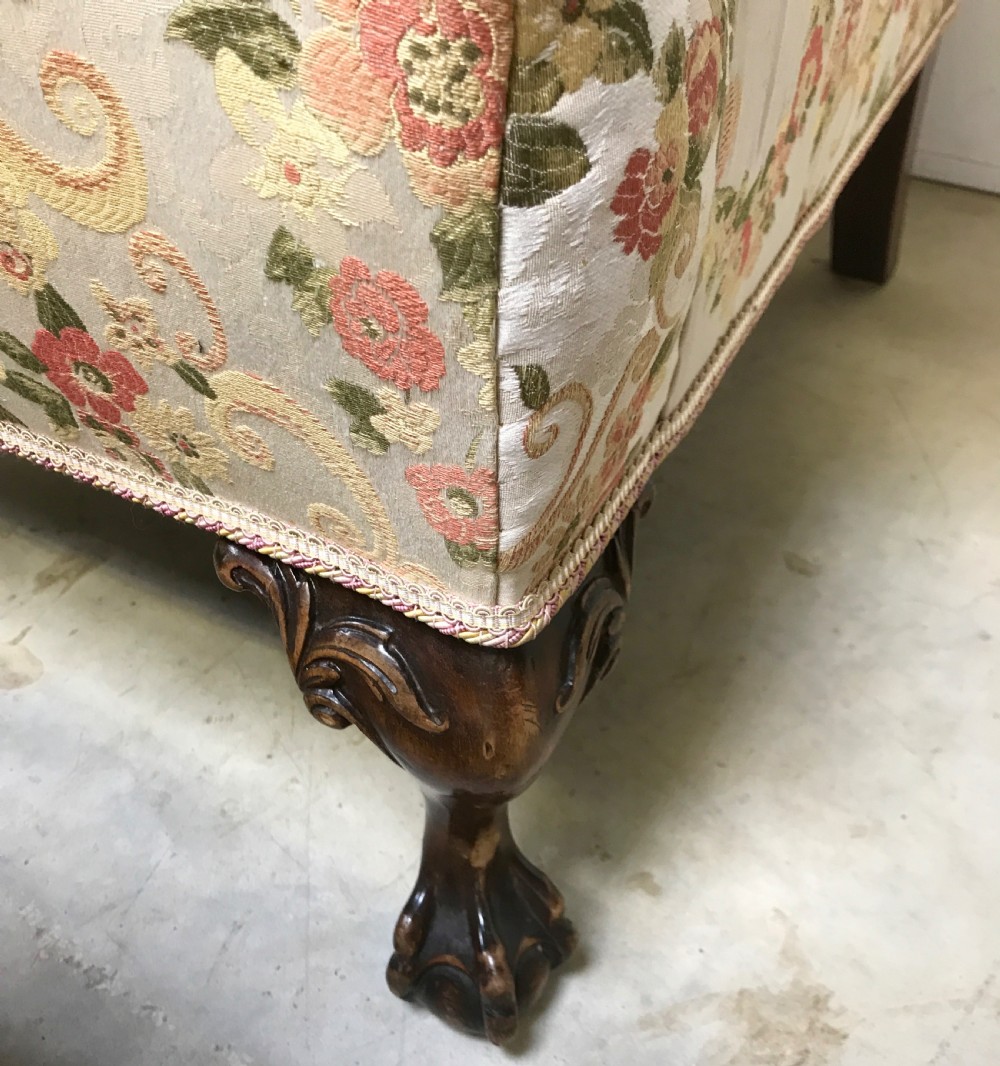 Wing back armchair and near matching stool View X