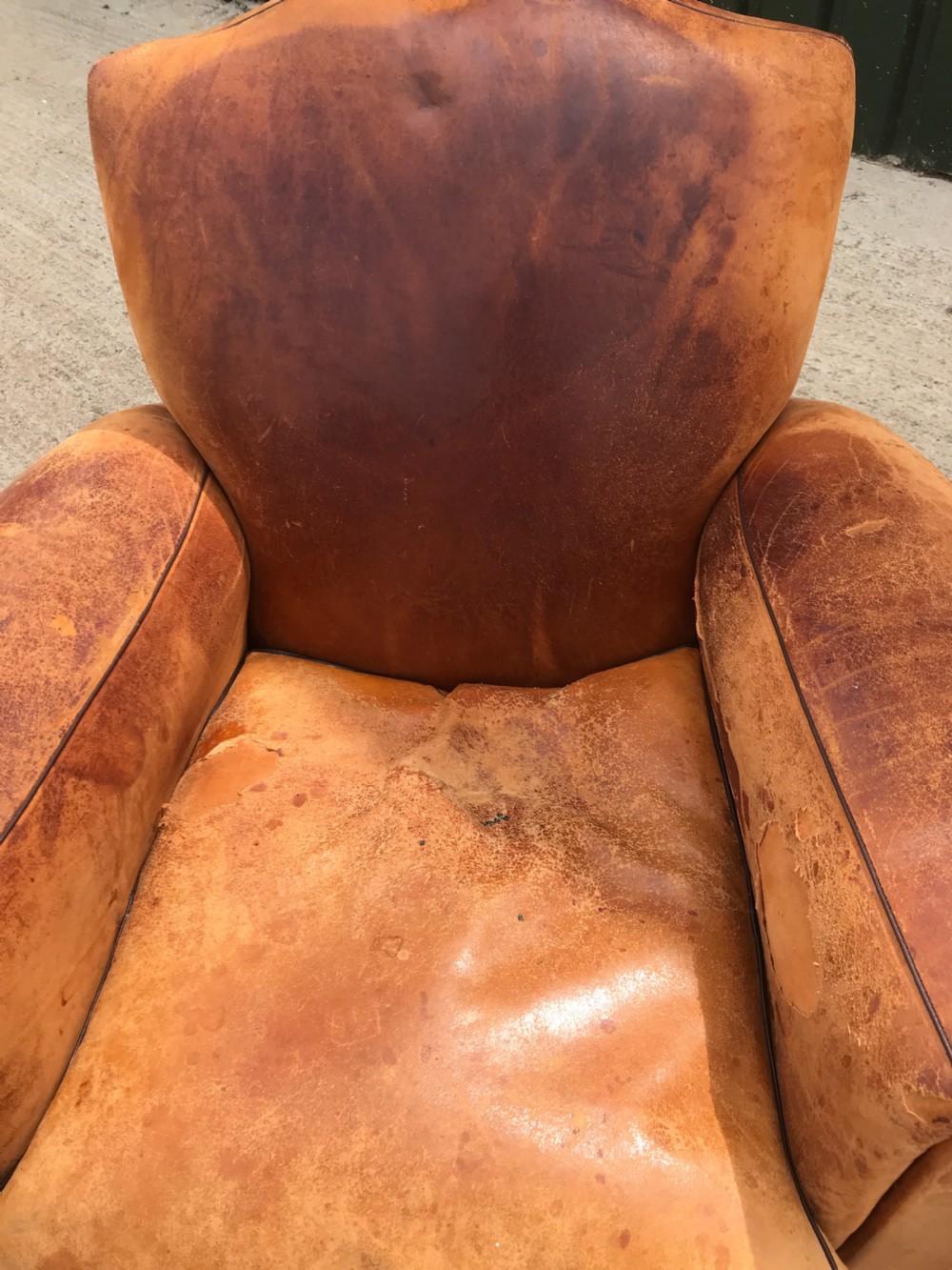 Pair of leather moustache club armchairs View III