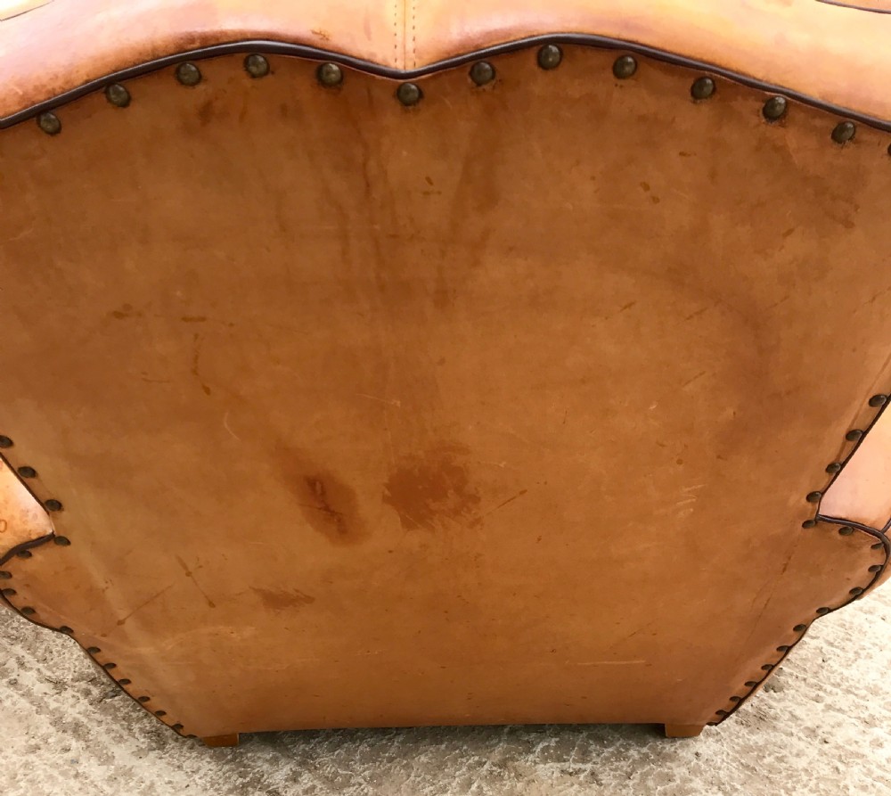 Pair of leather moustache club armchairs View VI