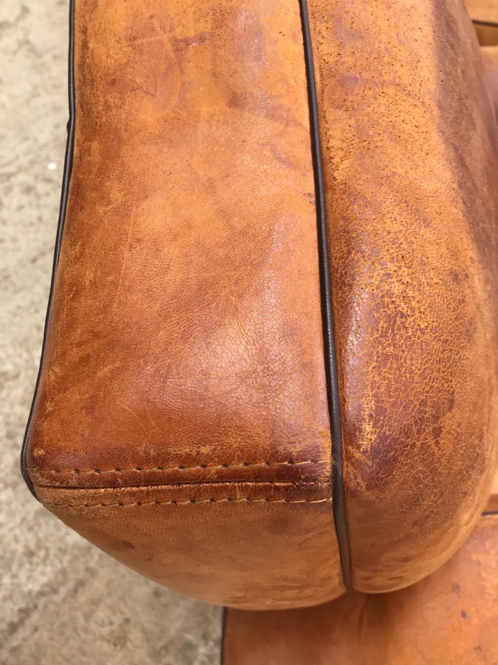 Pair of leather moustache club armchairs View VII