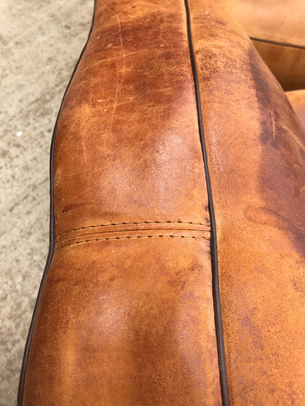 Pair of leather moustache club armchairs View VIII