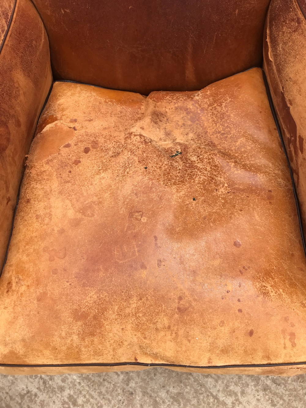 Pair of leather moustache club armchairs View IX