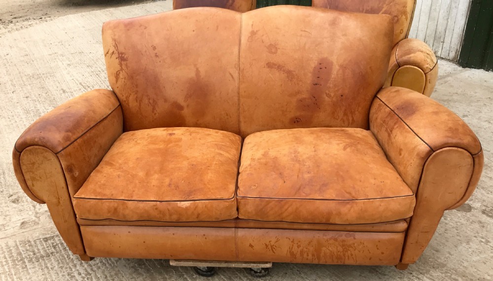 leather sofa moustache style