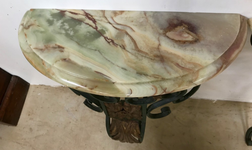 Pair of wall mounted console tables  View V
