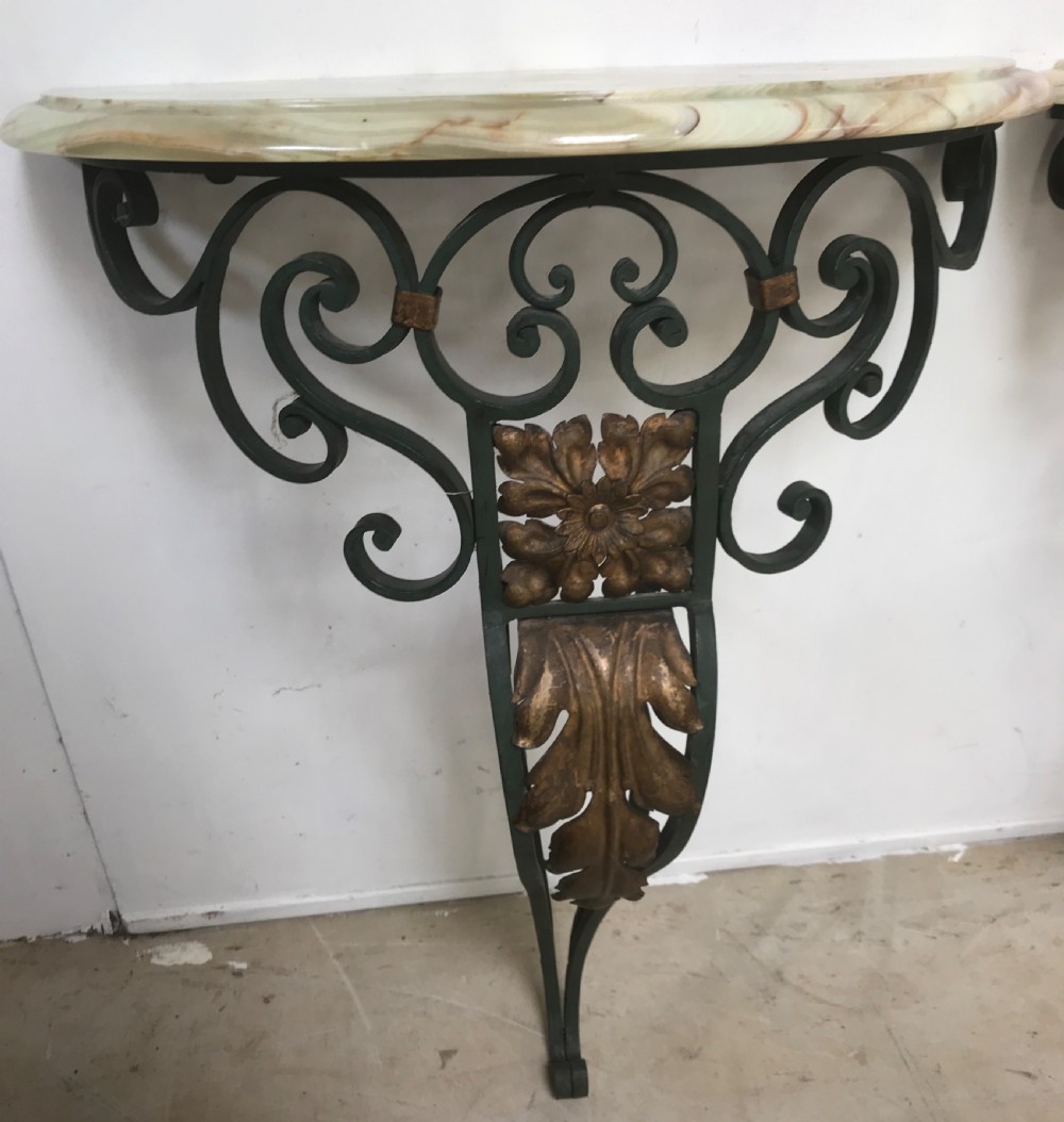 Pair of wall mounted console tables  View VI