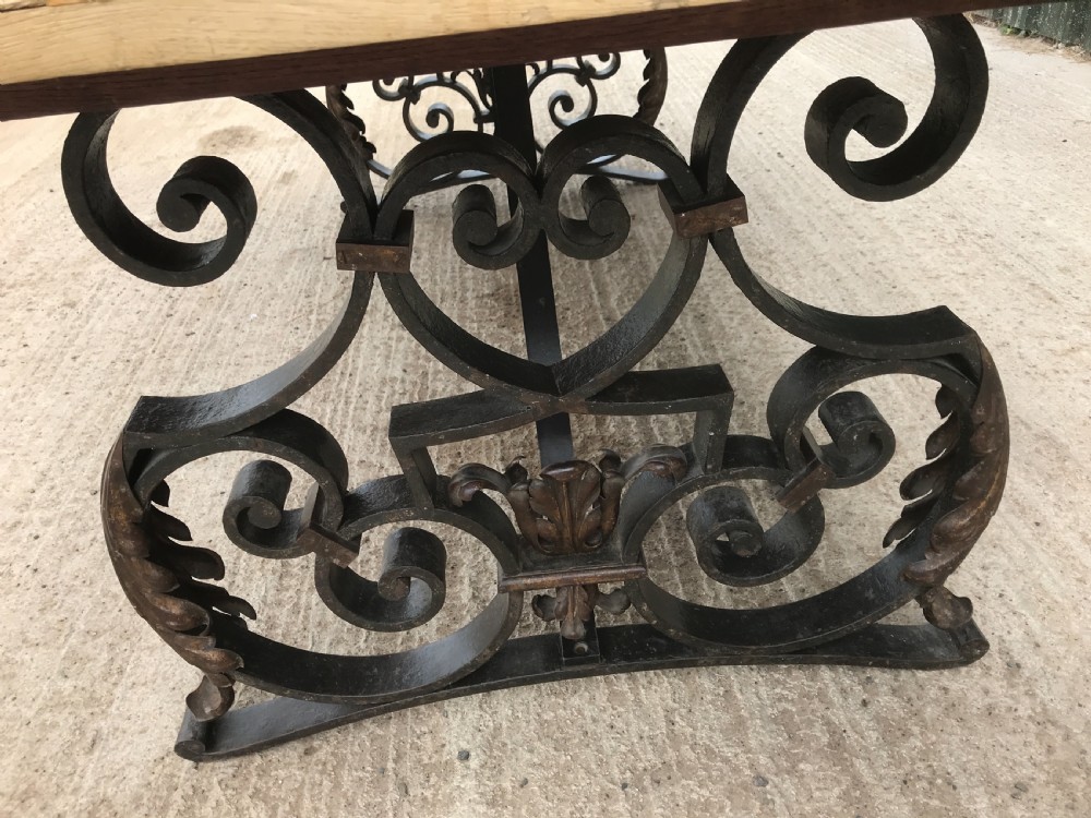 19 th cent Marble and iron table  View II