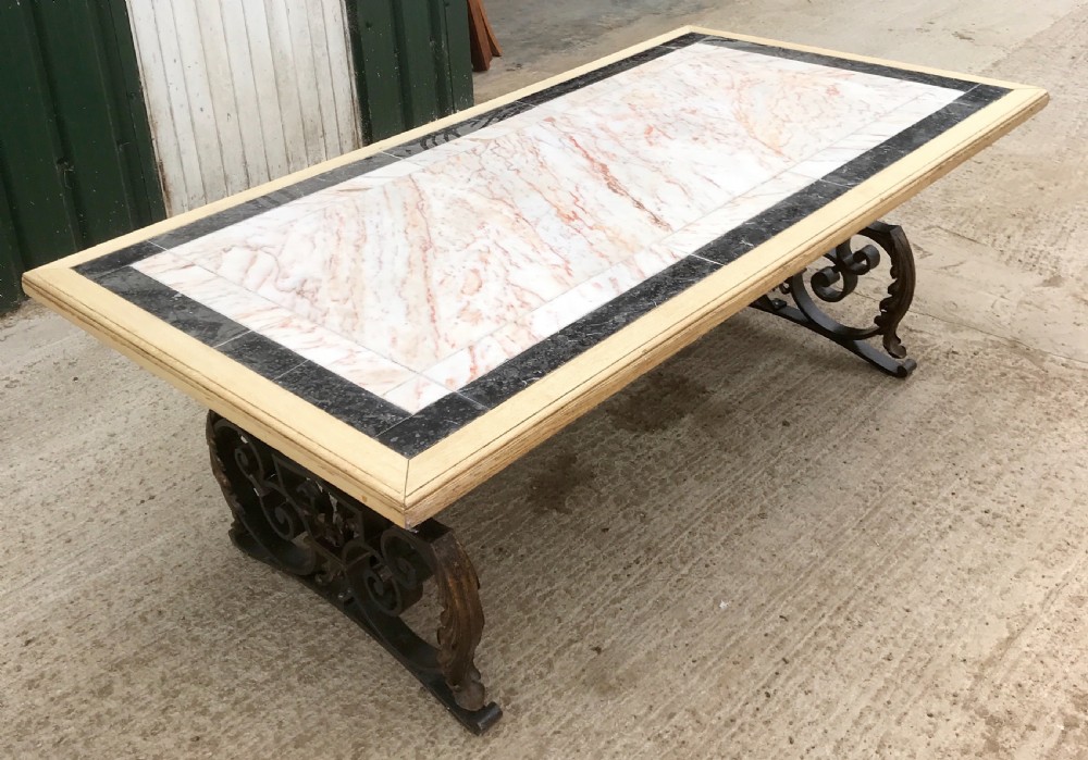19 th cent Marble and iron table  View VIII