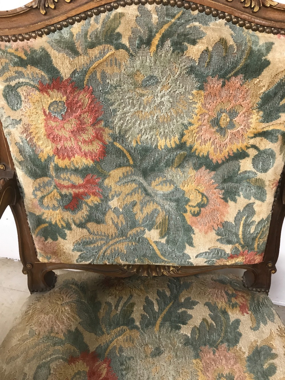 A Pair of french walnut armchairs  View II