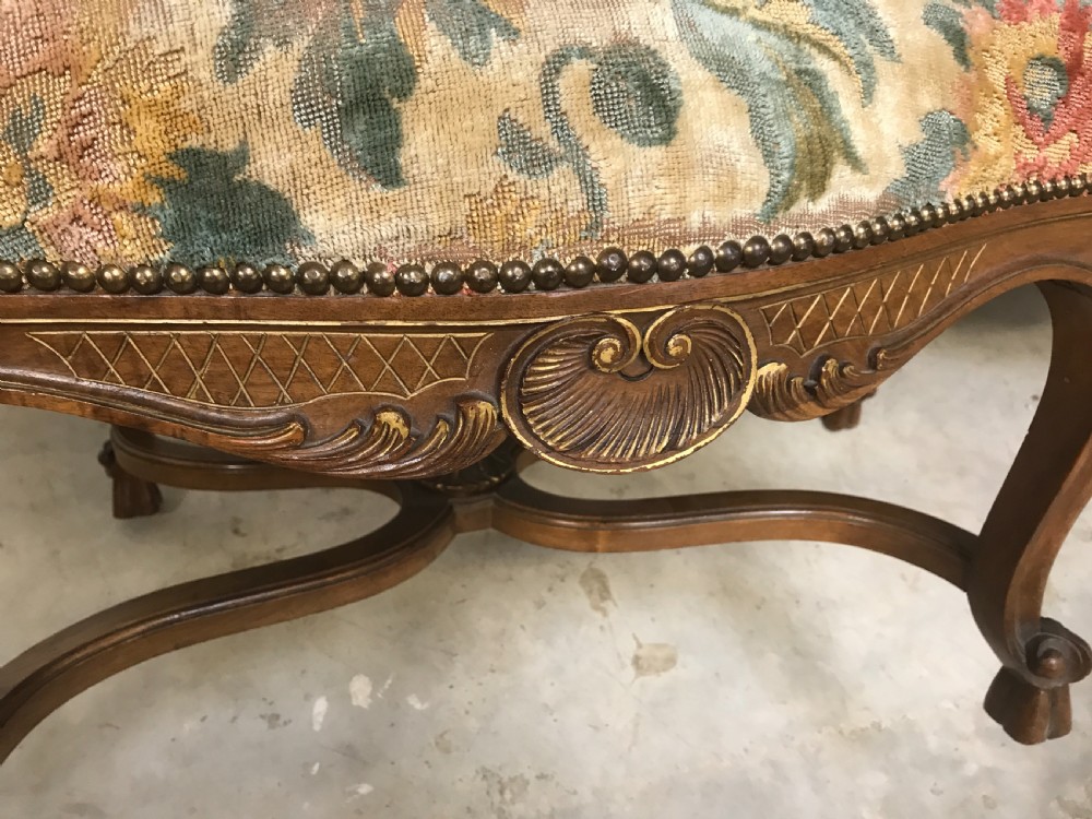 A Pair of french walnut armchairs  View V