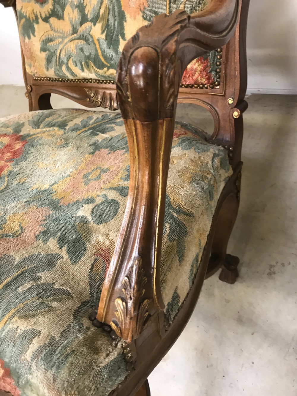 A Pair of french walnut armchairs  View VII