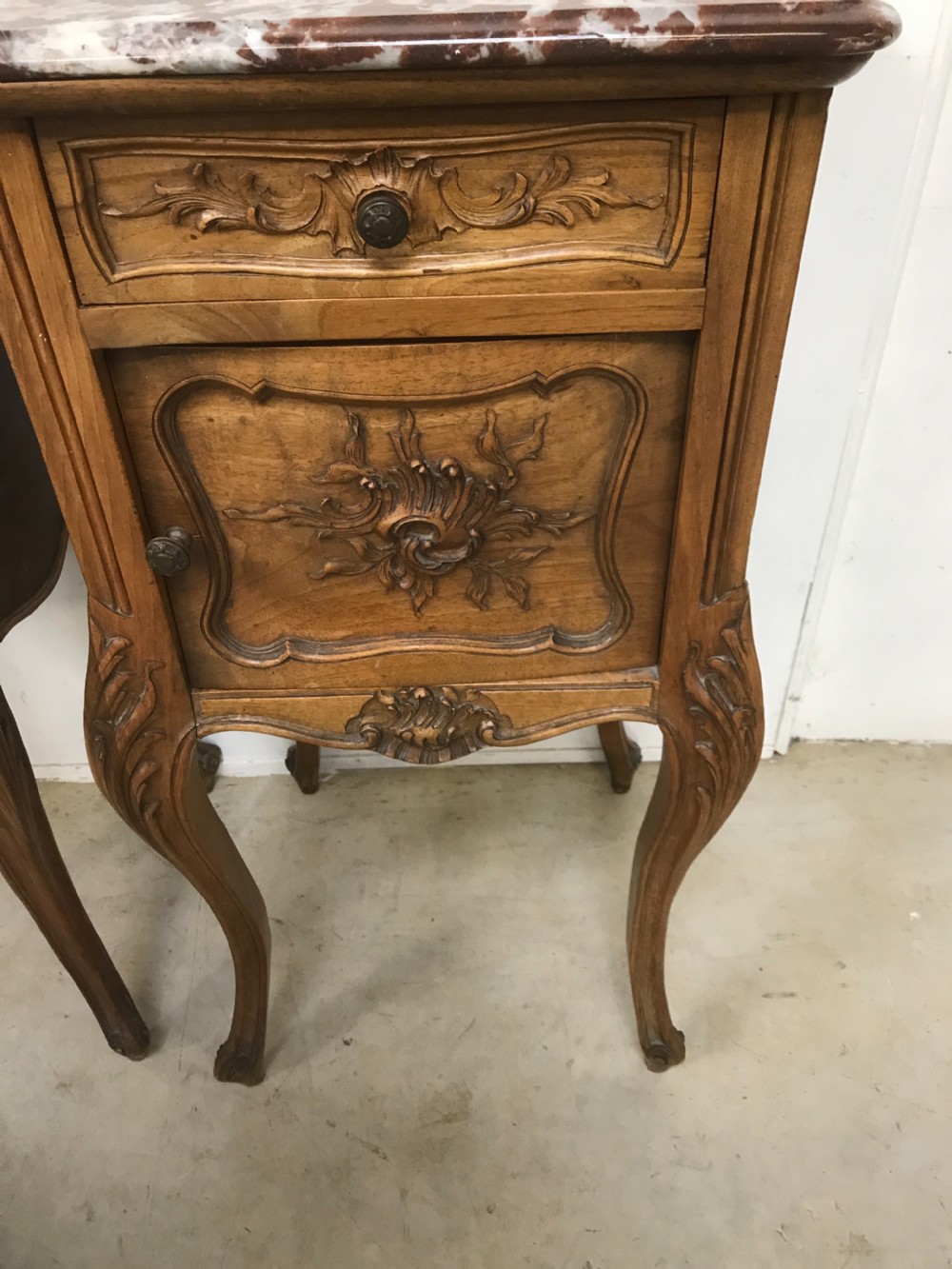 Pair of French walnut nightstands View II