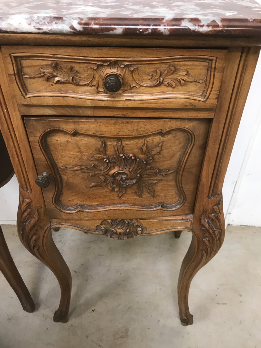 Pair of French walnut nightstands View III
