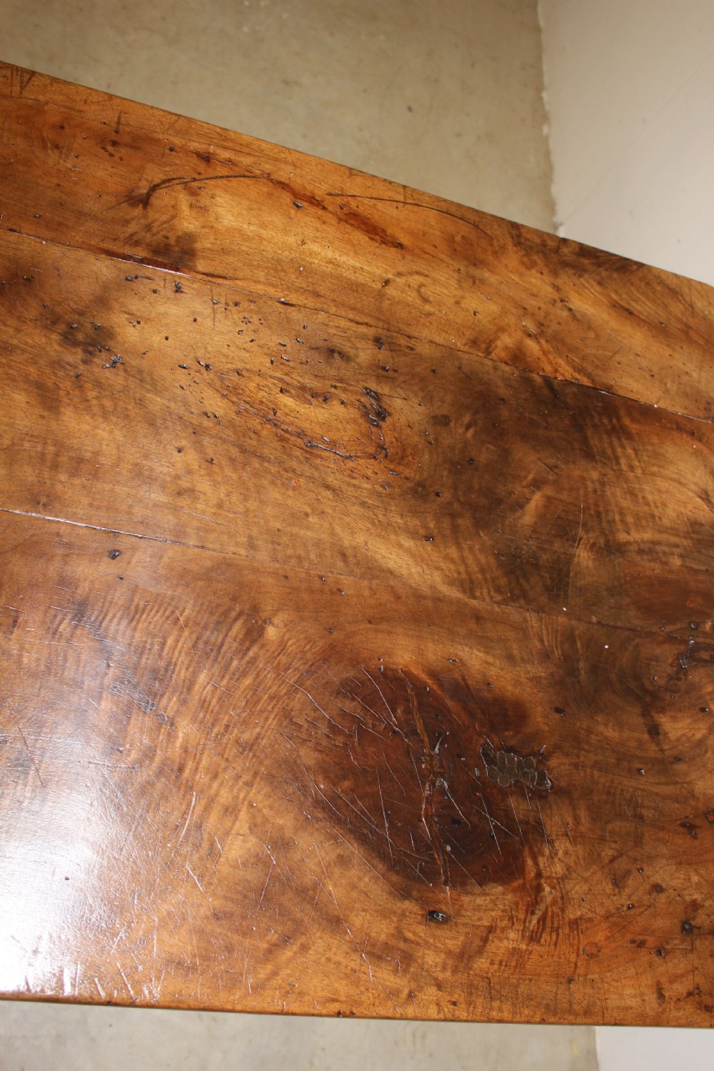 Antique french farmhouse table in walnut  View II