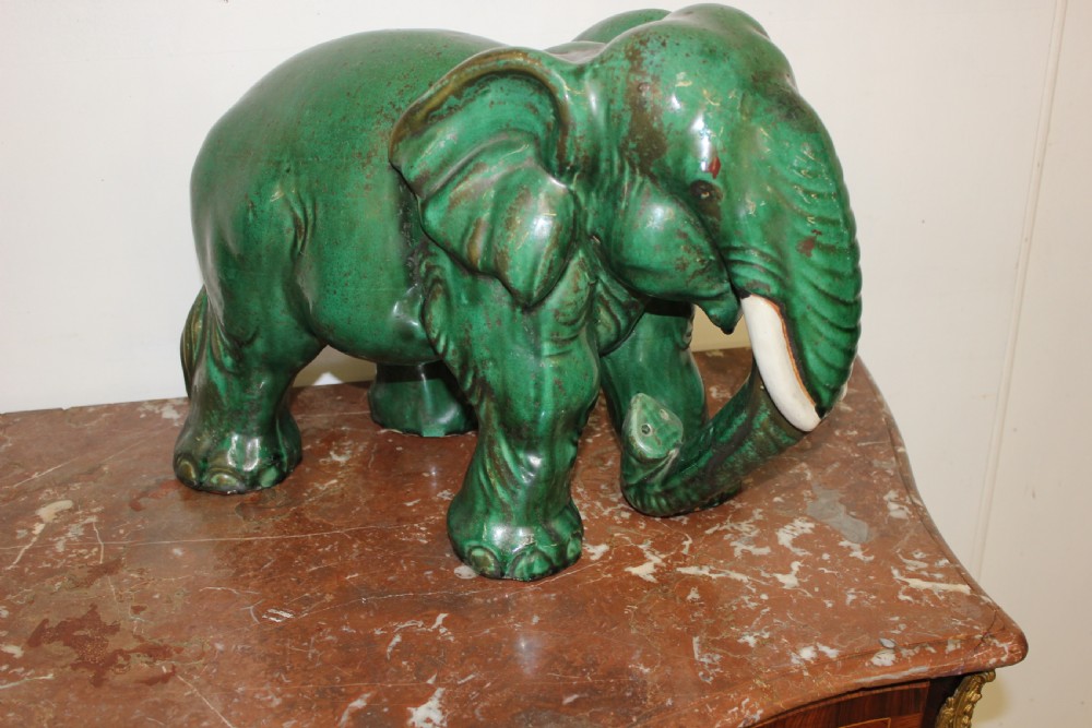 Elephant terracotta green glazed View II