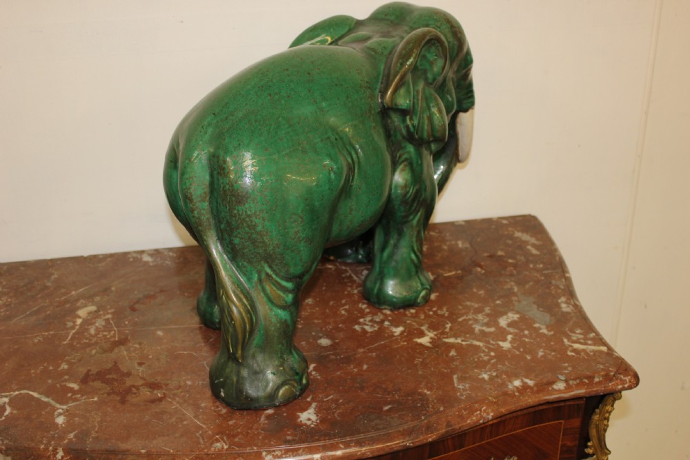 Elephant terracotta green glazed View III