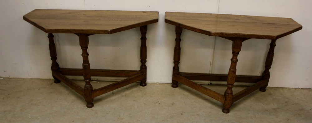 Pair of Oak Console Tables