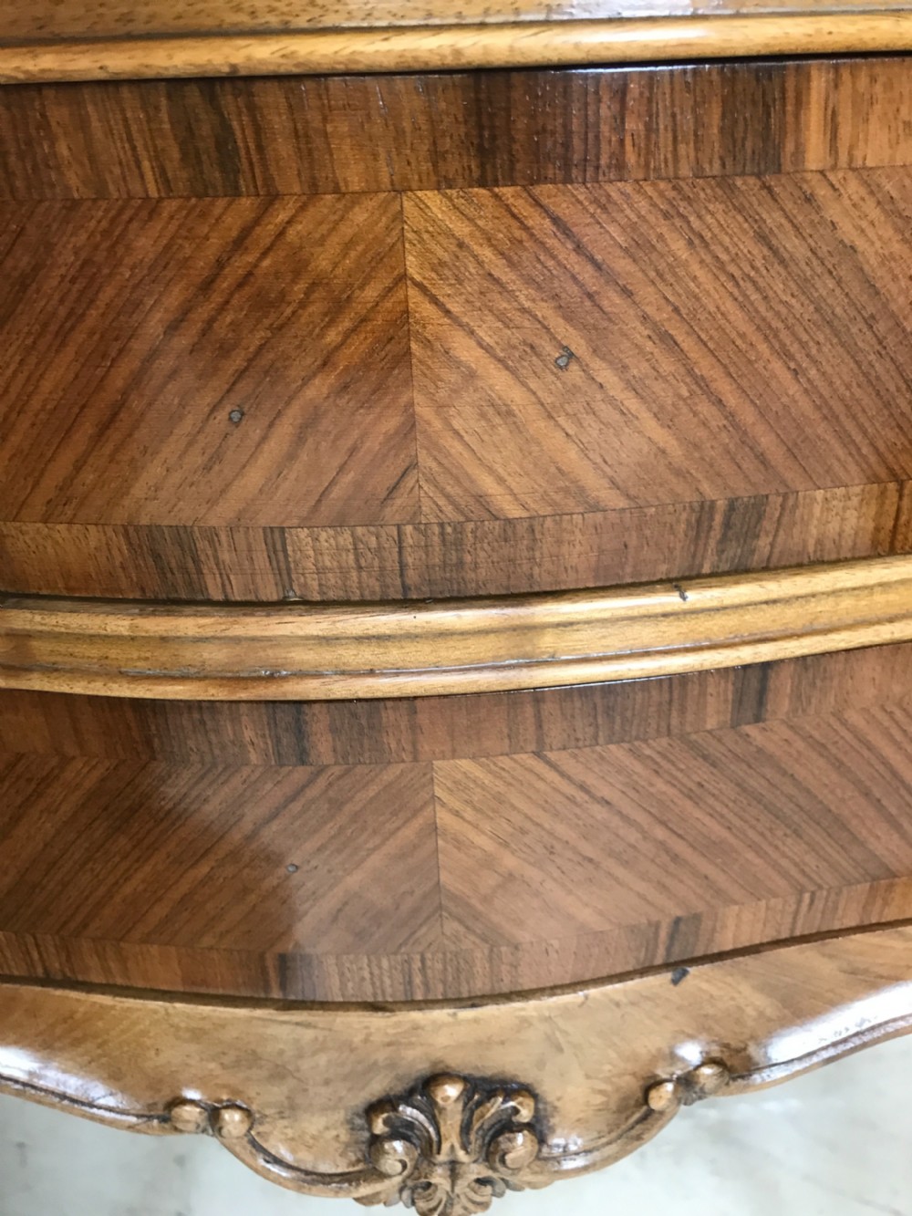 Pair of walnut and marble lamp tables  View VII
