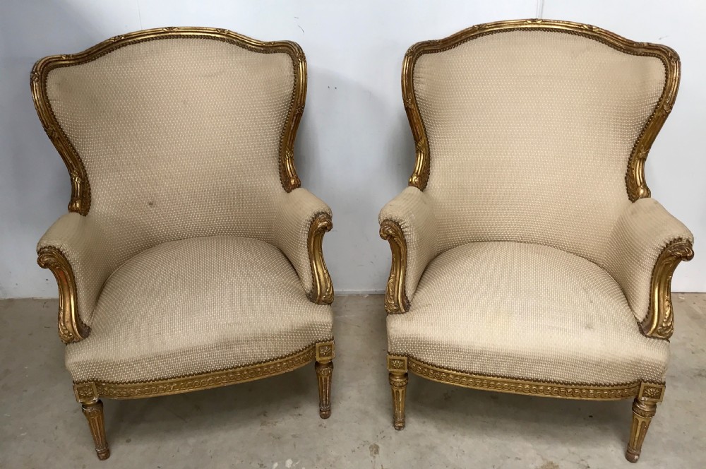 A Pair of French Gilt Armchairs