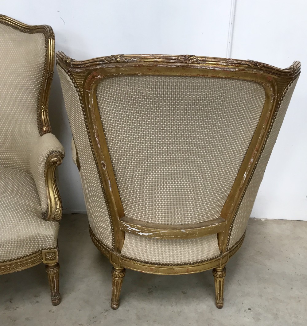 A Pair of French Gilt Armchairs View VI