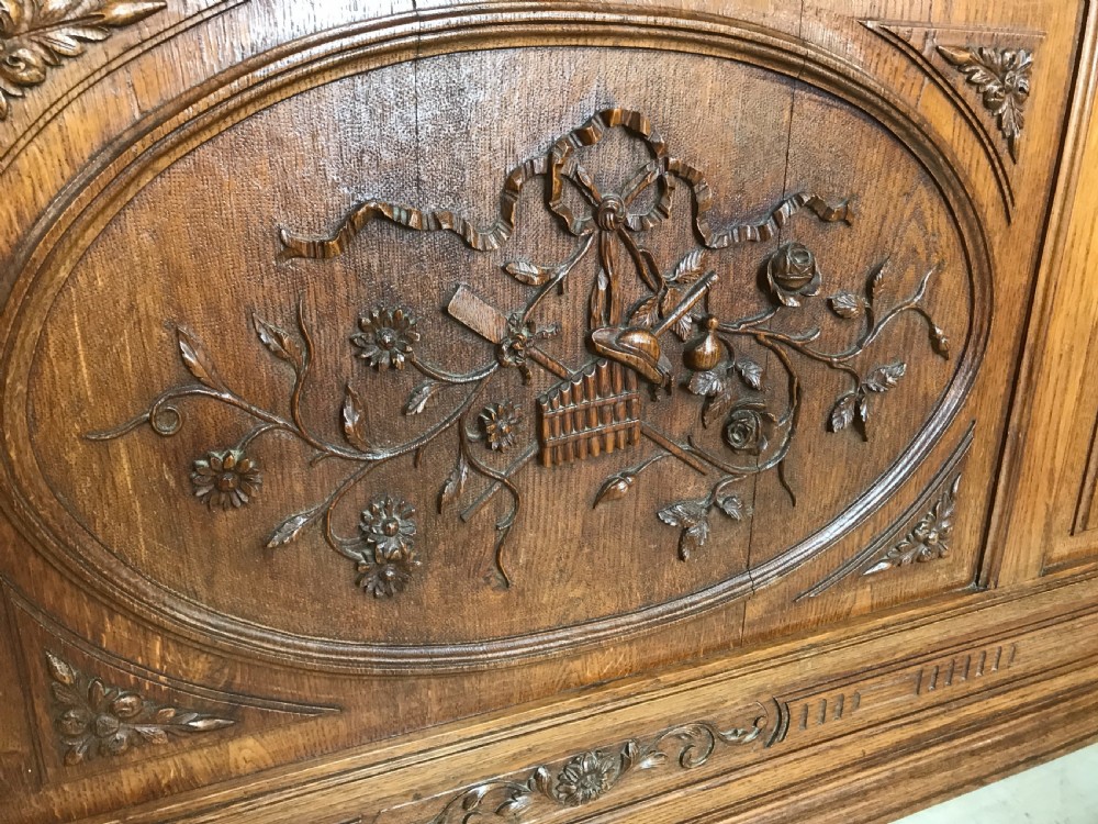 Fine carved oak french bed king size  View II