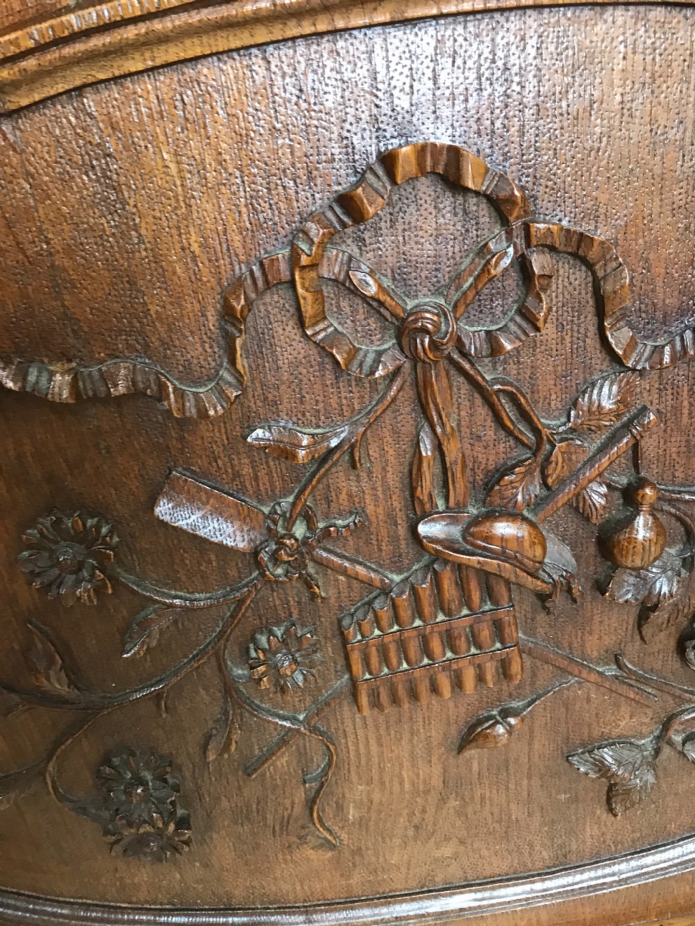 Fine carved oak french bed king size  View III