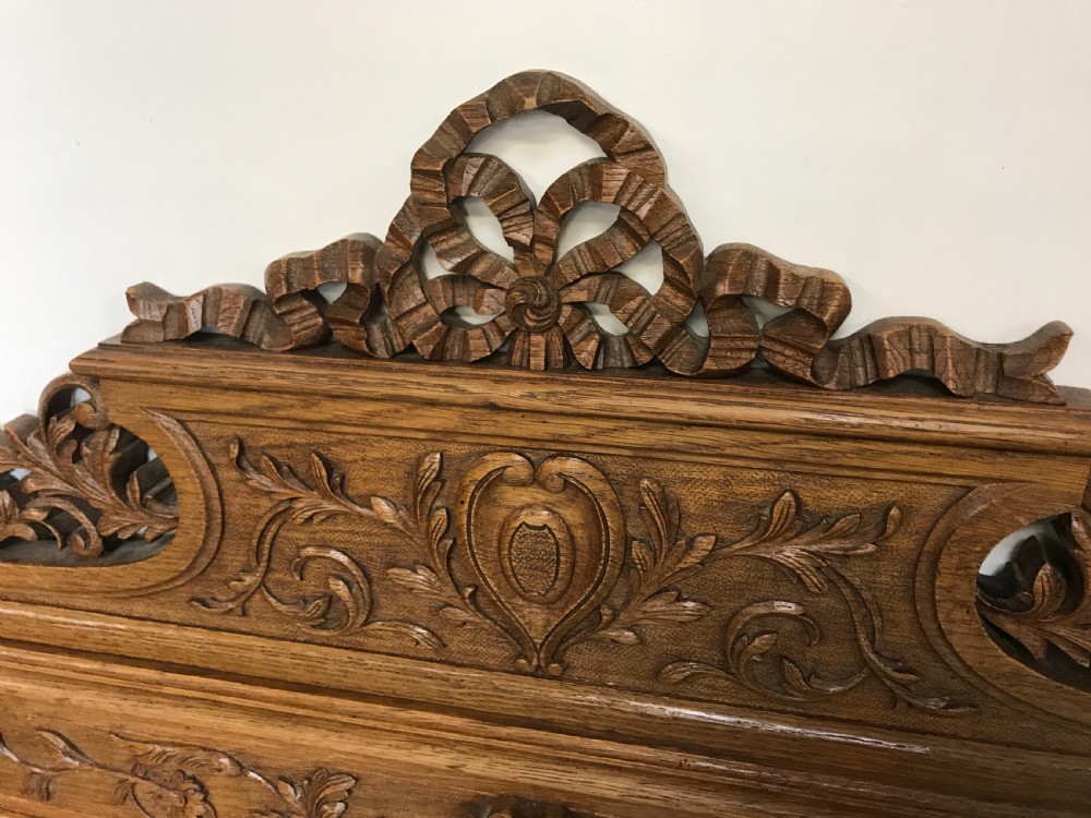 Fine carved oak french bed king size  View V