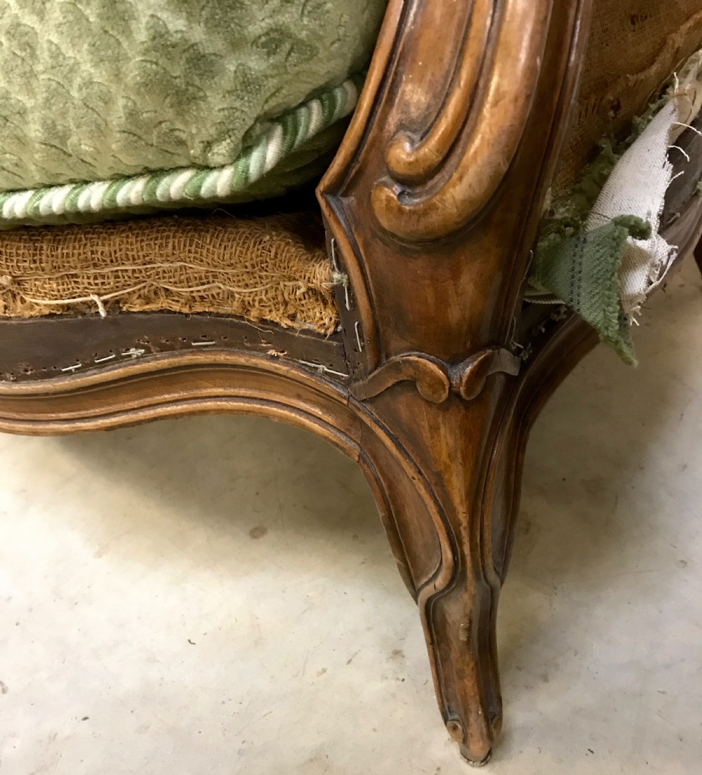 Pair of Walnut Wing Back Armchairs View III