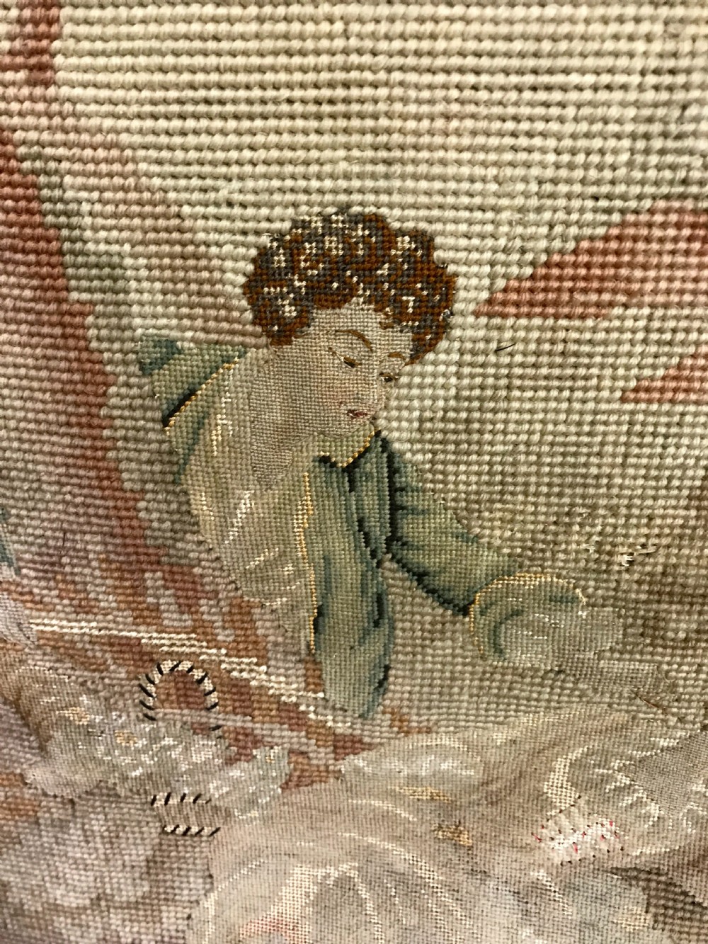 French Tapestry Wingback Armchair View III