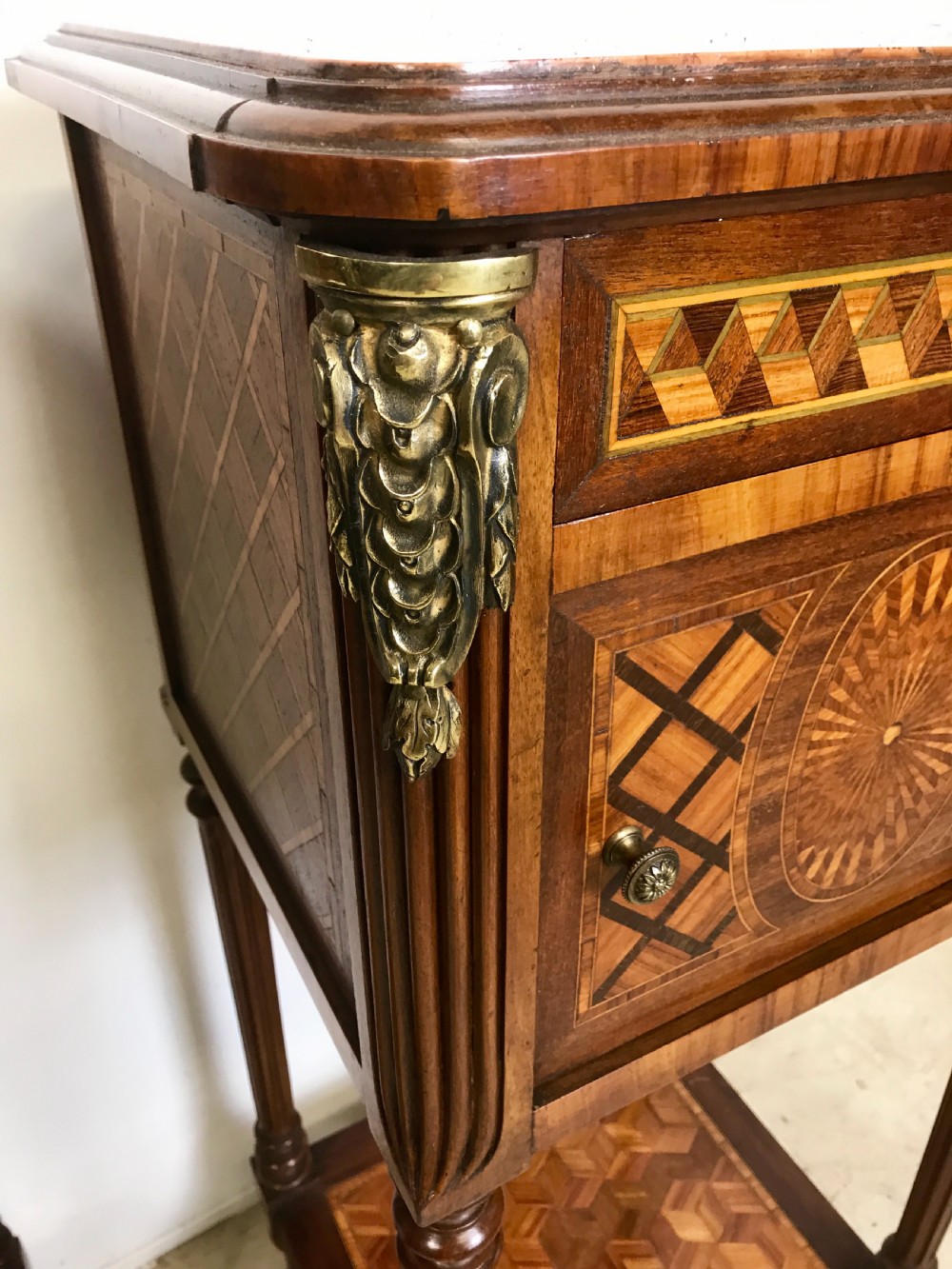 Pair of French Ormolu Mounted Nightstands View IV