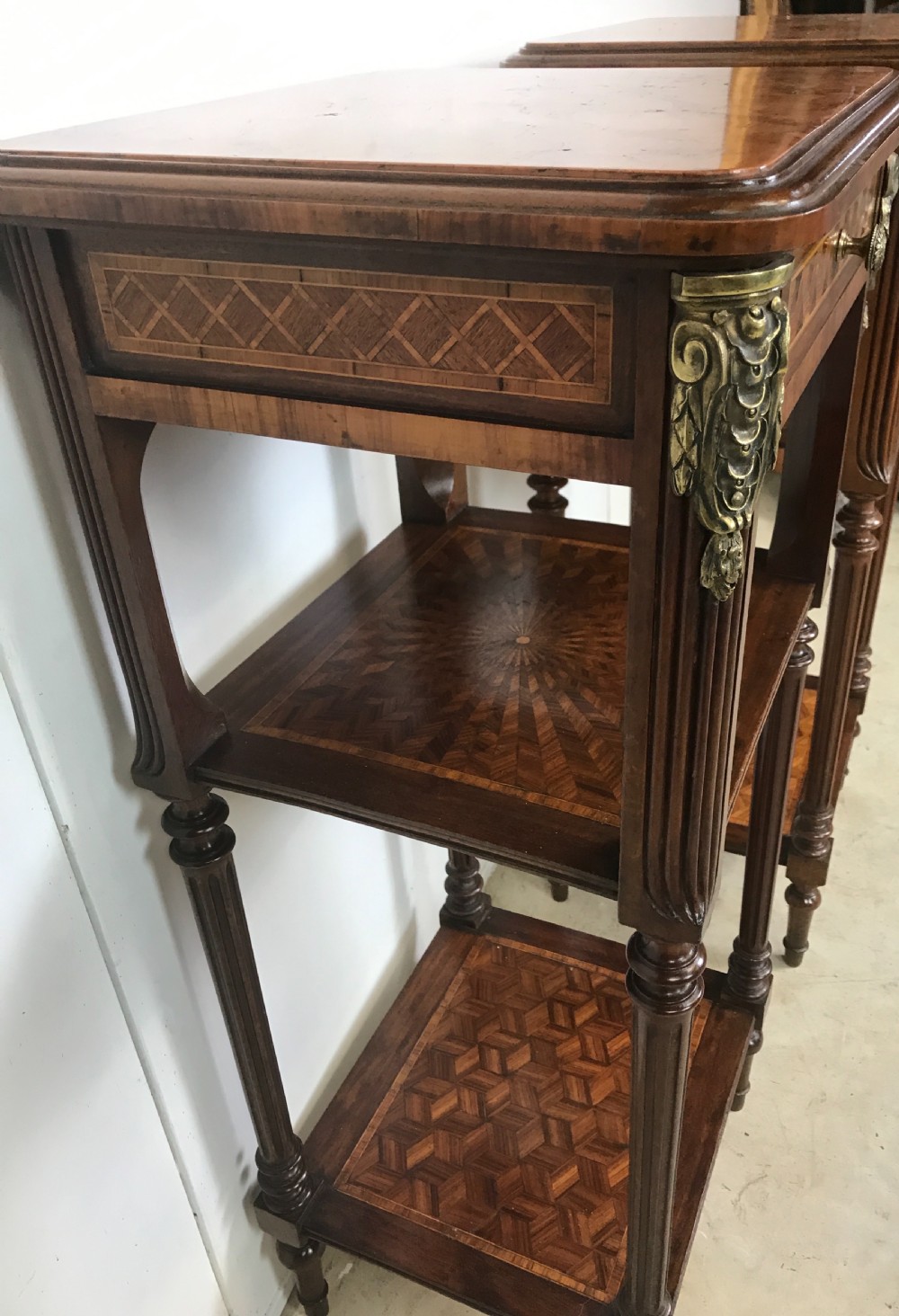 Pair of French Ormolu Mounted Nightstands View V