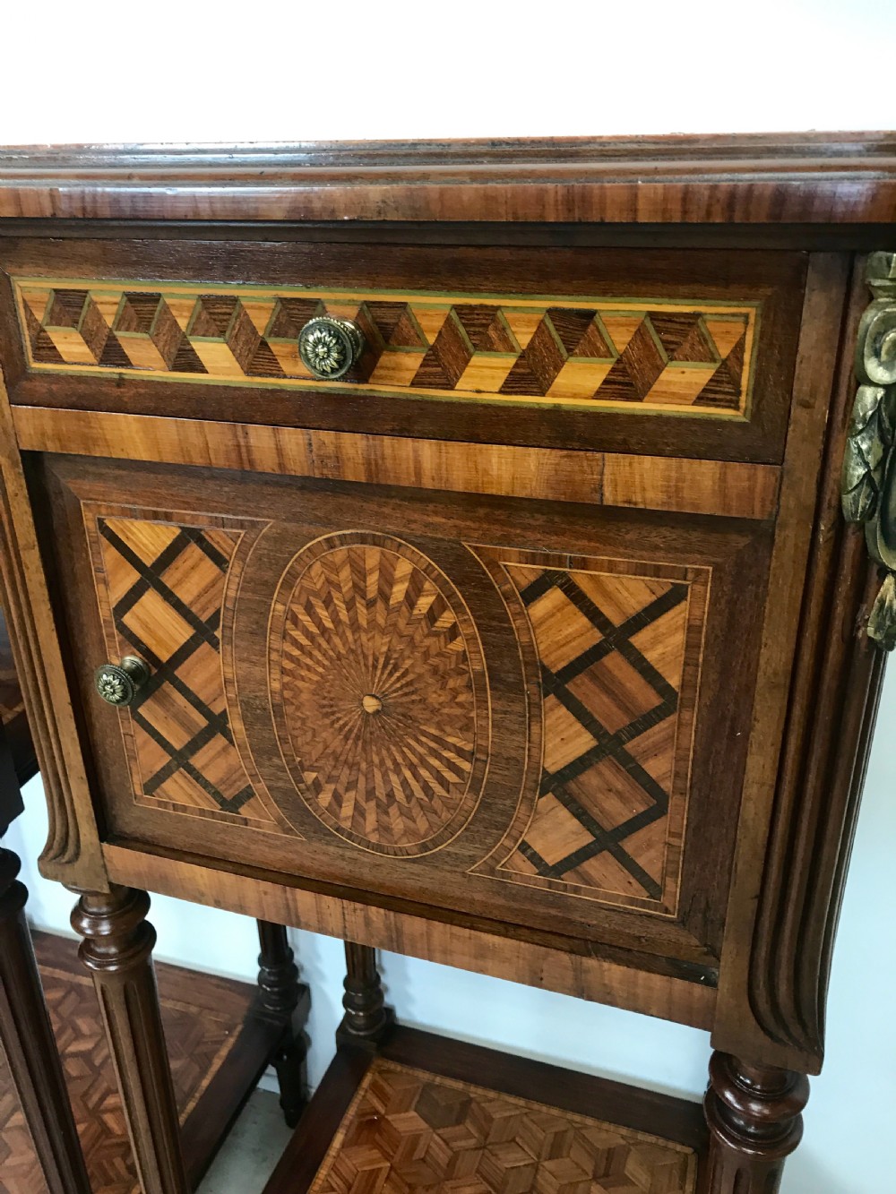 Pair of French Ormolu Mounted Nightstands View VIII