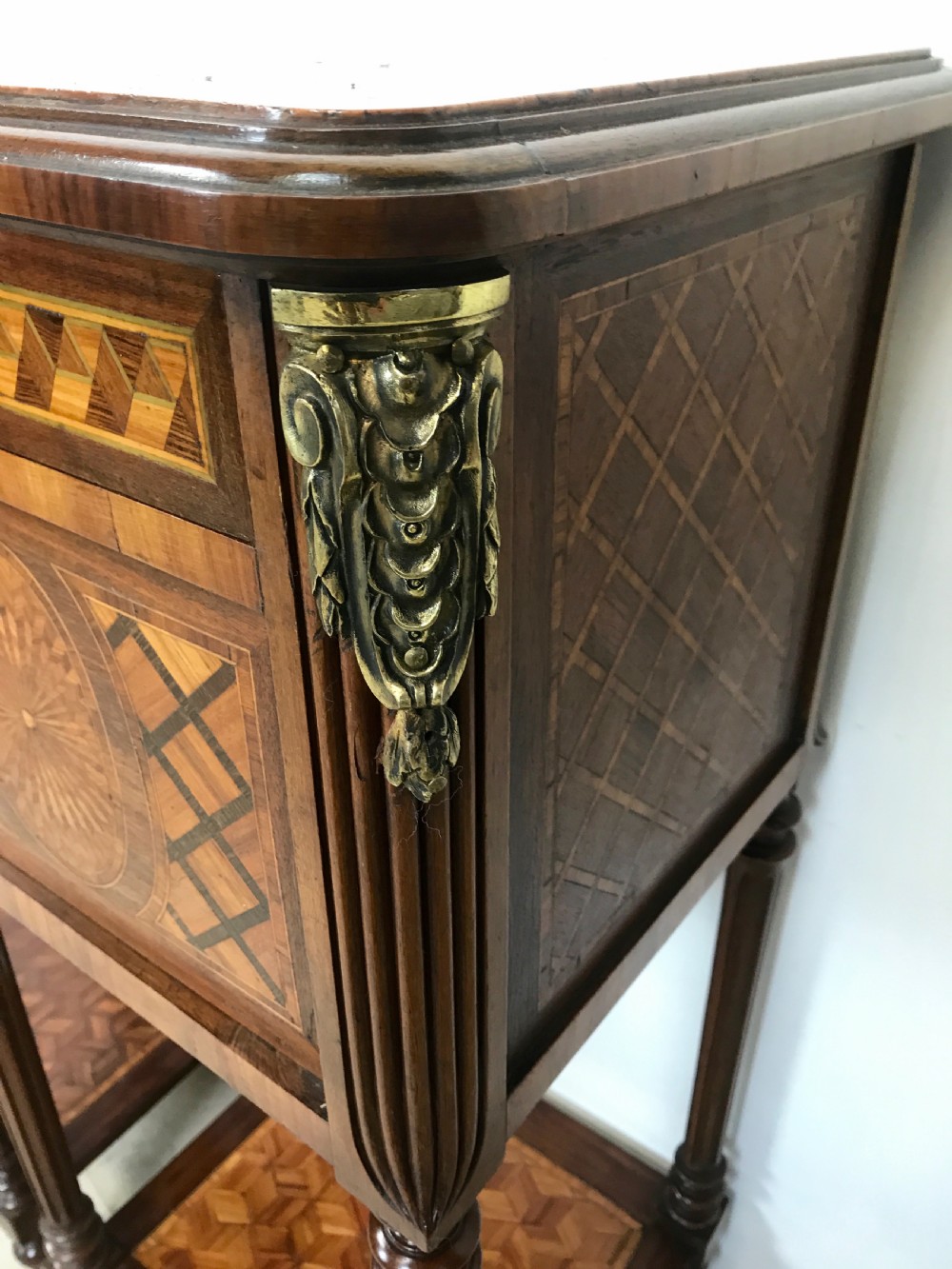 Pair of French Ormolu Mounted Nightstands View IX