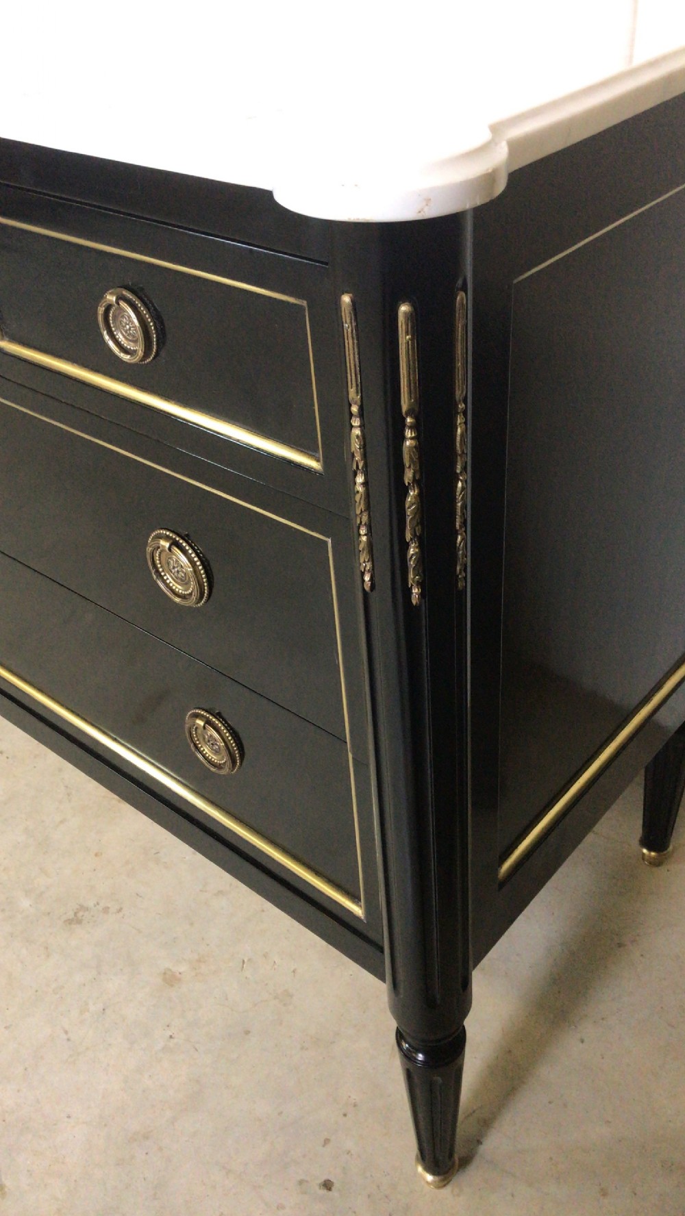 Pair Of French Ebonized Commodes  View II
